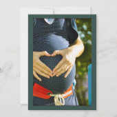 緑素朴フローラ写真ベビーのシャワー 招待状 (裏面)