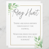 緑素朴ブライダルシャワーリングや輪狩りゲーム (正面/裏面)