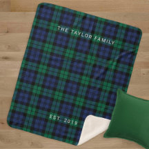 緑素朴ブルーブラックウォッチプレイドファミリー名