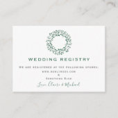 緑素朴リース |の結婚レジストリの挿入 エンクロージャーカード (正面)