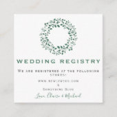 緑素朴リース |の結婚レジストリの挿入 エンクロージャーカード (正面)