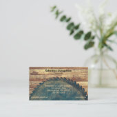 緑素朴丸鋸大工QRコードバック 名刺 (スタンド正面)