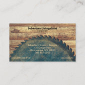 緑素朴丸鋸大工QRコードバック 名刺 (正面)