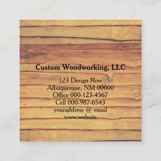 緑素朴丸鋸職業 スクエア名刺 (裏面)