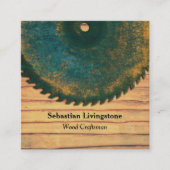 緑素朴丸鋸職業 スクエア名刺 (正面)