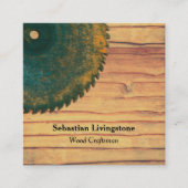 緑素朴丸鋸職業 スクエア名刺 (正面)