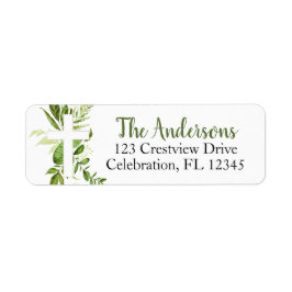 緑素朴十字洗礼差出人住所 ラベル