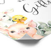 緑素朴園動物のベビーカードとギフト ポスター (角)