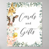 緑素朴園動物のベビーカードとギフト ポスター (正面)