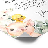 緑素朴園動物ベビーおむつラッフル ポスター (角)