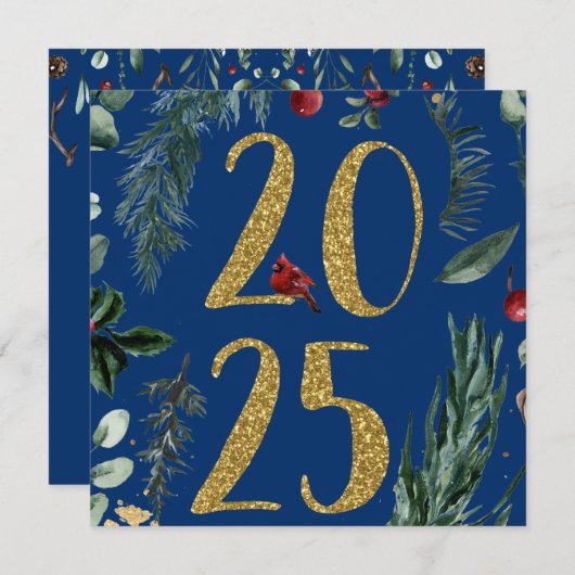 緑素朴園2025青い新年の休日 シーズンカード (正面/裏面)