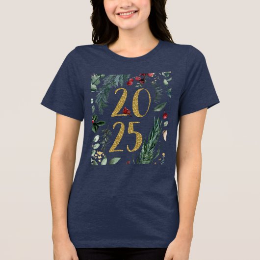 緑素朴園2025青い新年の休日 トライブレンドTシャツ (正面)