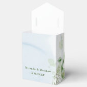 緑素朴塵性ブルーエアリー結婚式の引き出物ボックス フェイバーボックス (オープン)