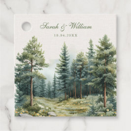 緑素朴夏の森結婚式の引き出物ラベル フェイバータグ