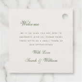 緑素朴夏の森結婚式の引き出物ラベル フェイバータグ (裏面)