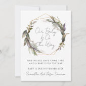 緑素朴妊娠 案内状 (正面)