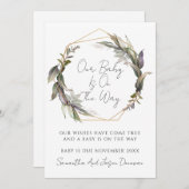 緑素朴妊娠 案内状 (正面/裏面)