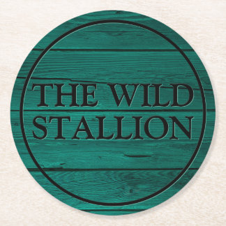 緑素朴材フェイク刻名バー ラウンドペーパーコースター