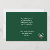 緑素朴松コーン枝3写真ミニマリスト シーズンカード (裏面)