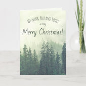 緑素朴松メリークリスマスフォト シーズンカード (正面)