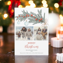 緑素朴松赤メリークリスマス3枚の写真