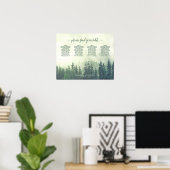 緑素朴松4表結婚座表 ポスター (ホームオフィス)