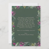 緑素朴桃色の葉1写真クリスマス シーズンカード (裏面)