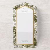 緑素朴植物体金ゴールドフレームQRコード オールインワン招待状 (外側)