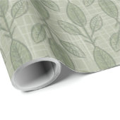 緑素朴植物性クリスマス ラッピングペーパー (ロールコーナー)