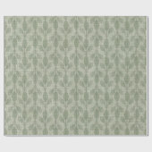 緑素朴植物性クリスマス ラッピングペーパー (フラット)