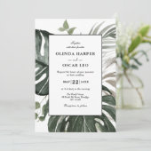 緑素朴植物水の色結婚の 招待状 (スタンド正面)