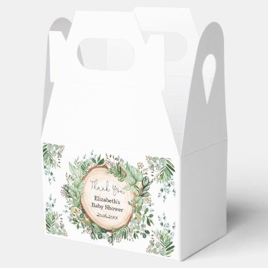 緑素朴植物赤ちゃんシャワー1st誕生日 フェイバーボックス (オープン)