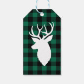 緑素朴水牛の格子柄 ギフトタグ (正面)