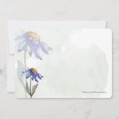 緑素朴水色パープルデイジー結婚ズ 招待状 (裏面)