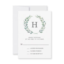 緑素朴水色リースモノグラム結婚ズ