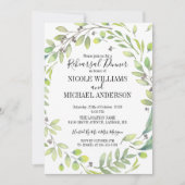 緑素朴水色リースリハーサルディナー 招待状 (正面)