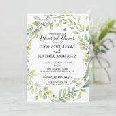 緑素朴水色リースリハーサルディナー 招待状 (スタンド正面)