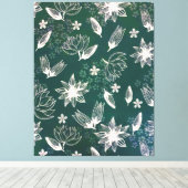 緑素朴白植物野草花 キャンバスプリント (インサイチュ (ウッドフロア))