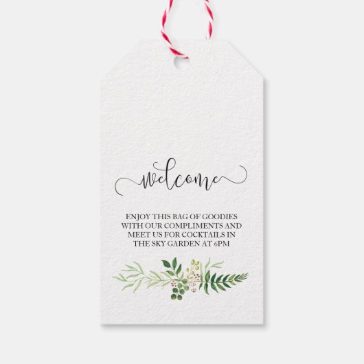 緑素朴結婚式の引き出物バッグラベル ギフトタグ (裏面)