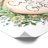 緑素朴色のカード結婚ギフトブライダルシャワー ポスター (角)