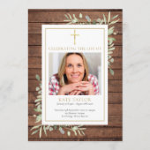 緑素朴色のキリスト教葬儀 プログラム (正面)