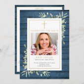 緑素朴色のキリスト教葬儀 プログラム (正面/裏面)