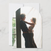 緑素朴色のフローラ金ゴールドアーチ結婚写真 招待状 (裏面)