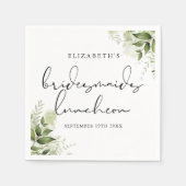 緑素朴色のブエレガントリーデスメイド昼食会 スタンダードカクテルナプキン (正面)