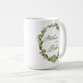 緑素朴色のリース果実の母の花嫁 コーヒーマグカップ (正面右)