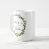 緑素朴色のリース果実の母の花嫁 コーヒーマグカップ (正面左)