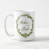 緑素朴色のリース果実の母の花嫁 コーヒーマグカップ (左)