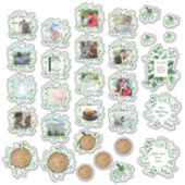 緑素朴色の写真ウェディングプランナージャーナル文字 シール (正面)