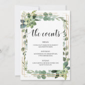 緑素朴色の多肉質フローラバチェロレッテ 招待状 (裏面)