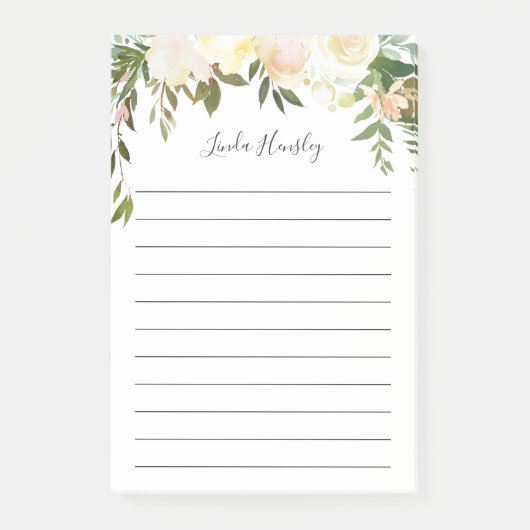 緑素朴色の水の色の野生フローラ ポストイット (正面)